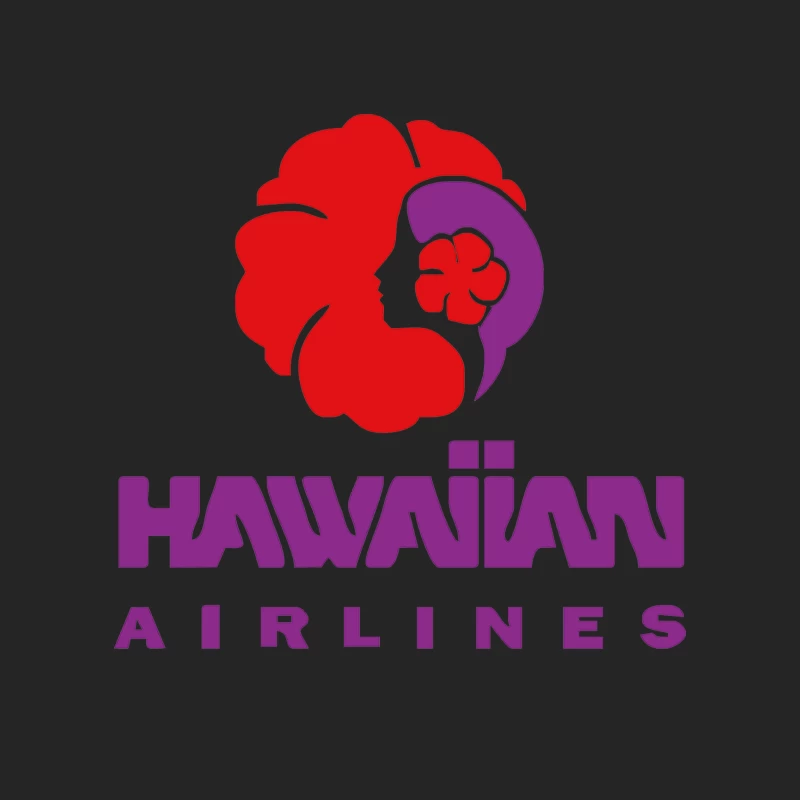 Hawaiian Airlines Logo: Red and Purple Floral Design Female Pullover Sweatshirt