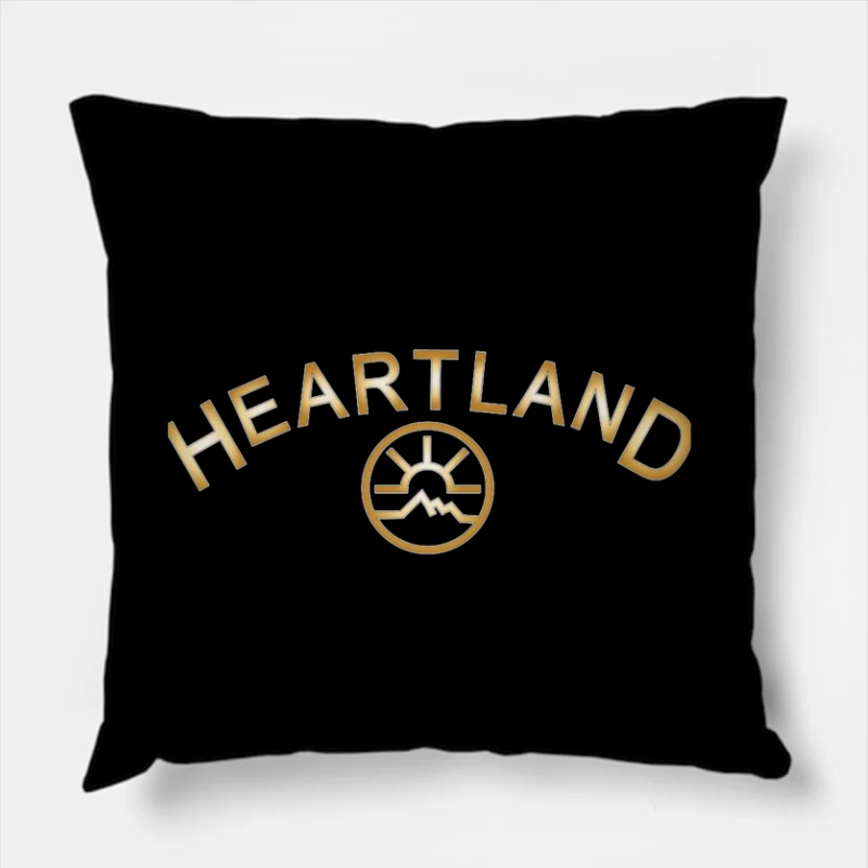 Heartland Hockey Logo with Golden Text and Minimalist Design Throw Pillow