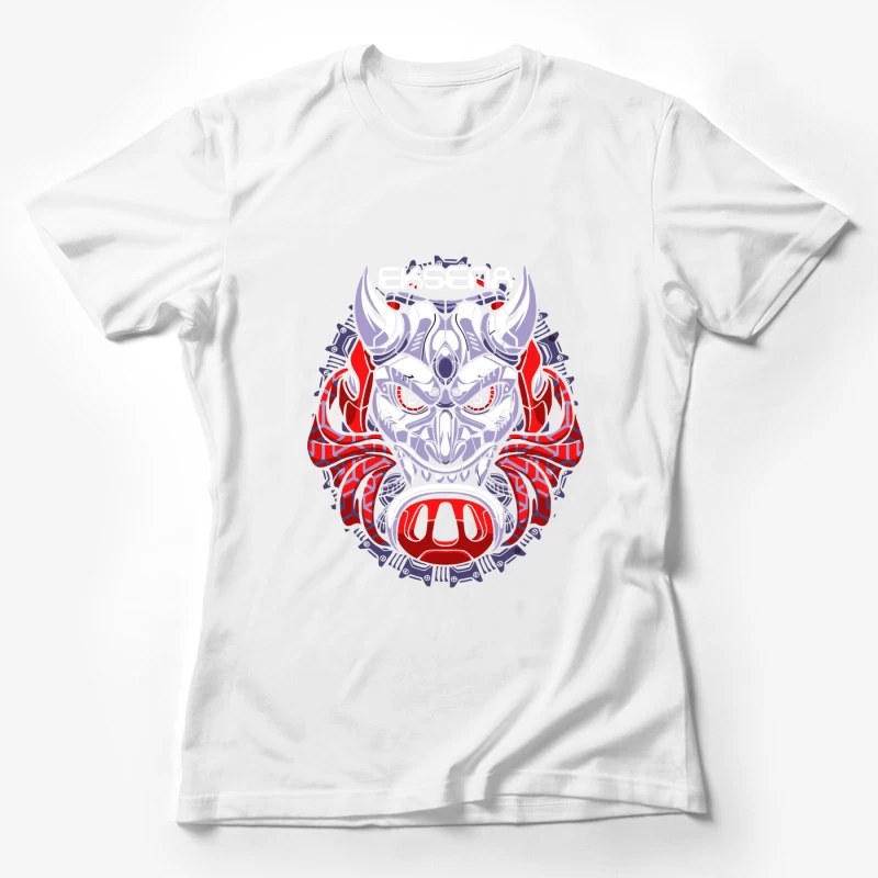 Fantasy Demon Mask Illustration Female T-Shirt