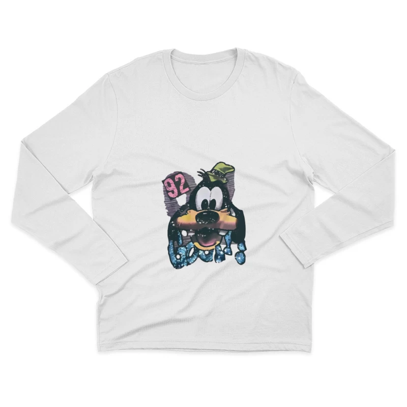 Design di cartoni animati divertente con Pippo Maglietta maniche lunghe Uomo