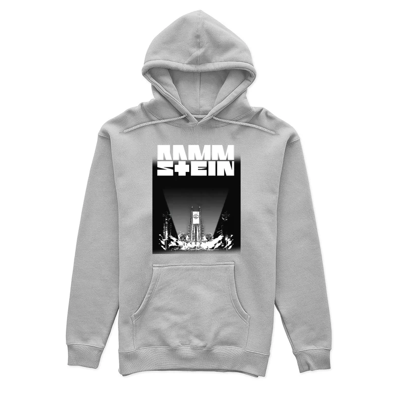 Rammstein Industrial Metal Concert Stage Design in Black and White Female Pullover Hoodie