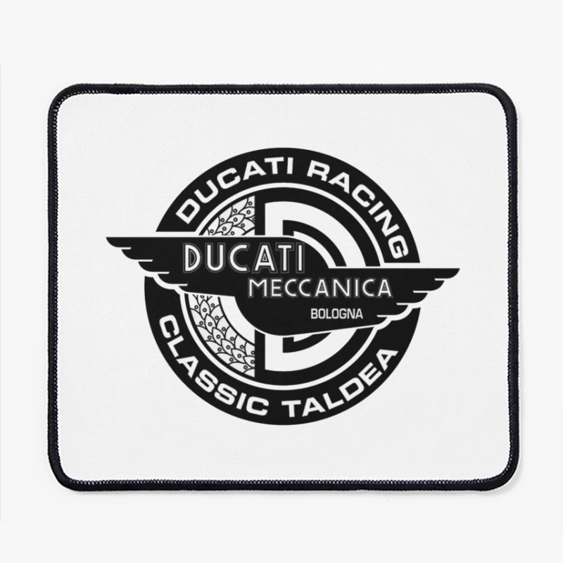 Vintage Ducati Meccanica Racing Logo from Bologna Mouse Pad