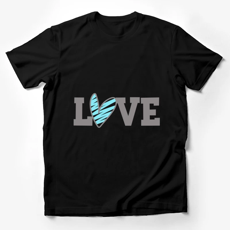 Design moderne avec cœur bleu et texte Homme T-Shirt