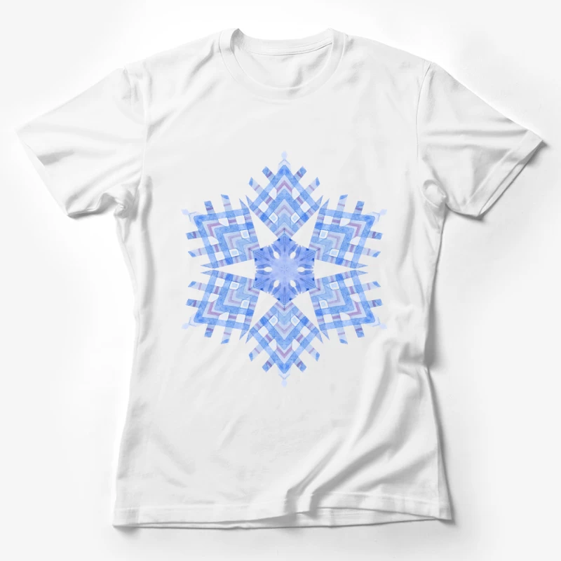 Flocon de neige aquarelle bleu Femme T-Shirt