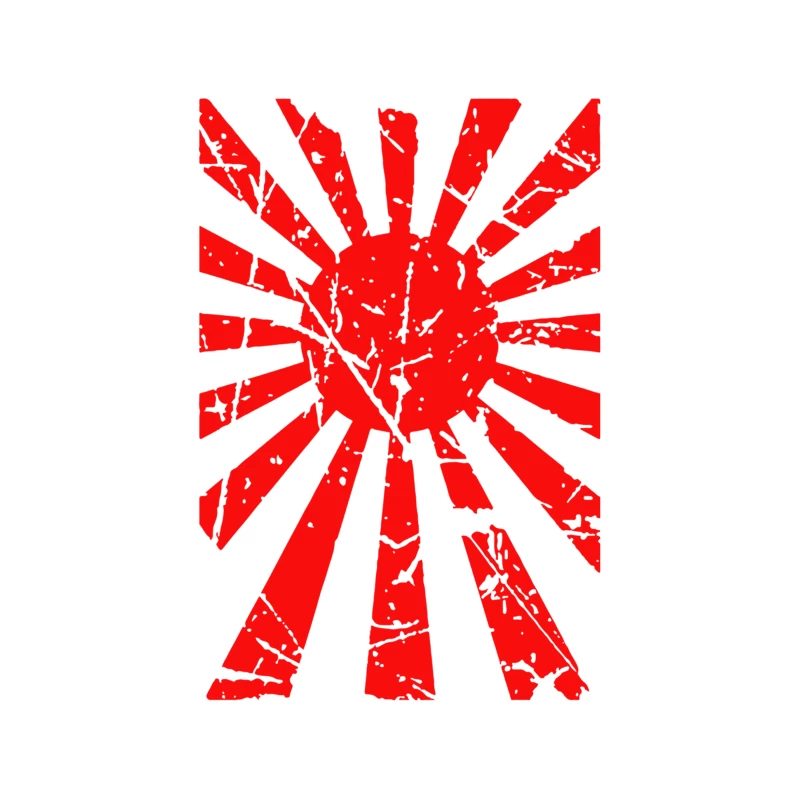 Japanese Rising Sun Flag V-Neck Tapestry