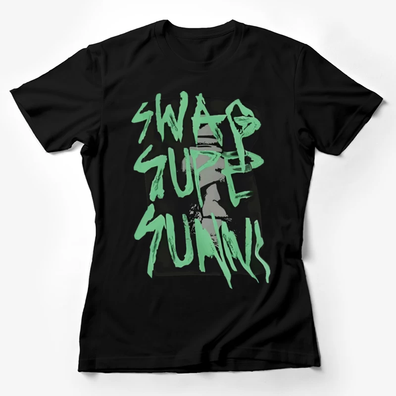 Stilvolles grünes Graffiti-Design Damen T-Shirt