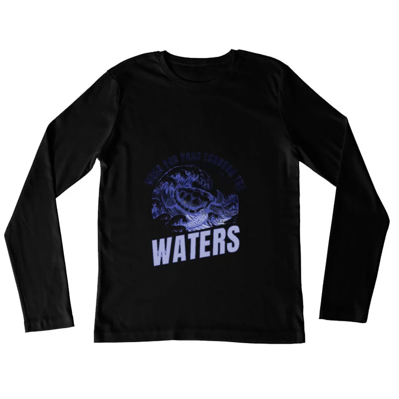 Onda Oceanica con Citazione Tartaruga Maglietta maniche lunghe Donna