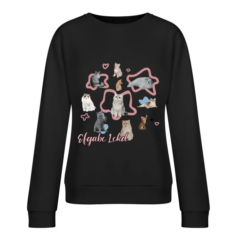 Niedliche Katzen Illustration Damen Pullover Sweatshirt