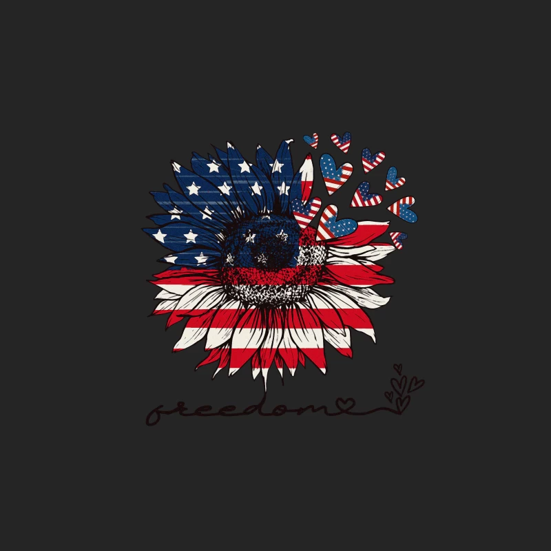 Freiheit Sonnenblume mit amerikanischer Flagge Damen Pullover Sweatshirt