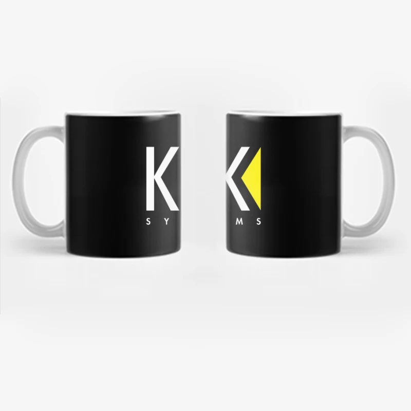 KRK Systems Minimalist Logo Design with Yellow Accent Coffee Mug