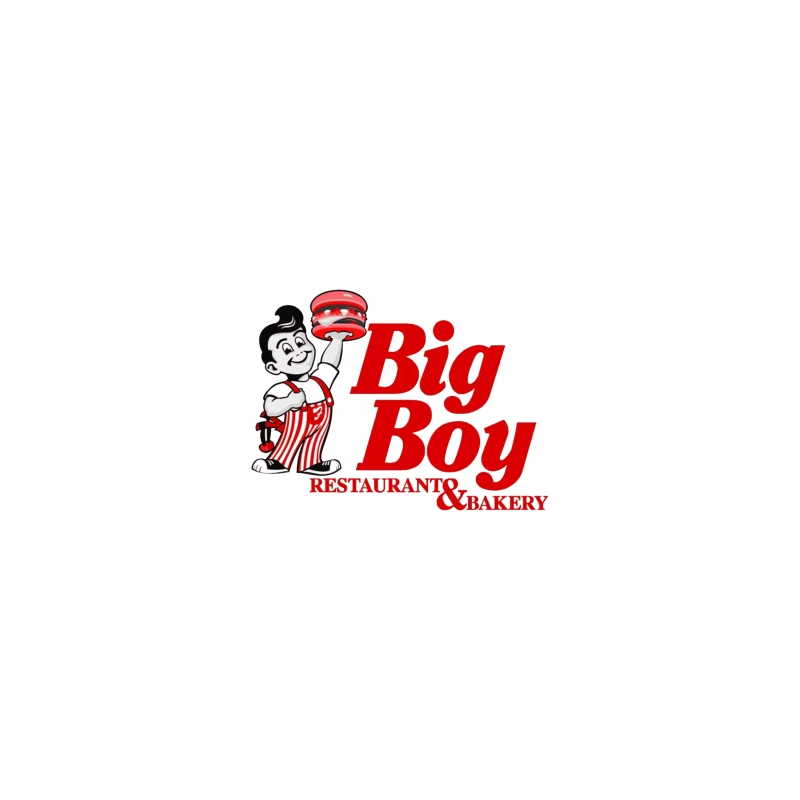 Vintage Big Boy Restaurant and Bakery Logo with Cartoon Mascot iPhone Case