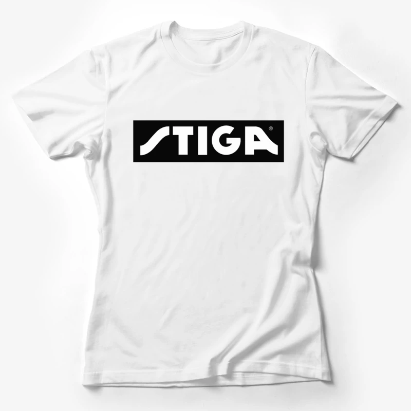 STIGA Sports Equipment Brand Logo in Black and White Female T-Shirt