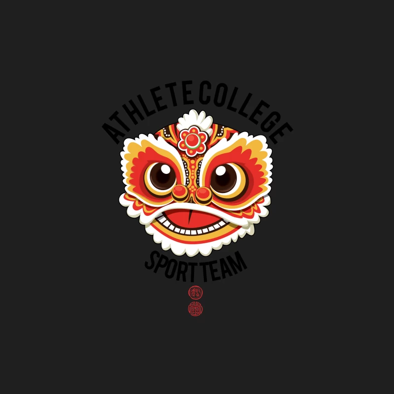 Chinesischer Löwenkopf Illustration Herren Tanktops