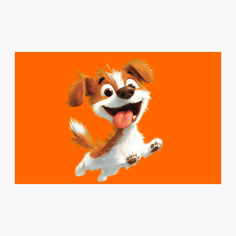 Cheerful Animated Puppy with Tongue Out Travel Mug