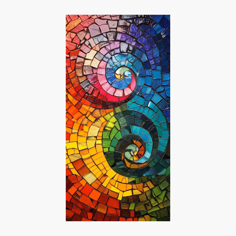 Vibrant Spiral Mosaic: Colorful Abstract Glass Art iPhone Case