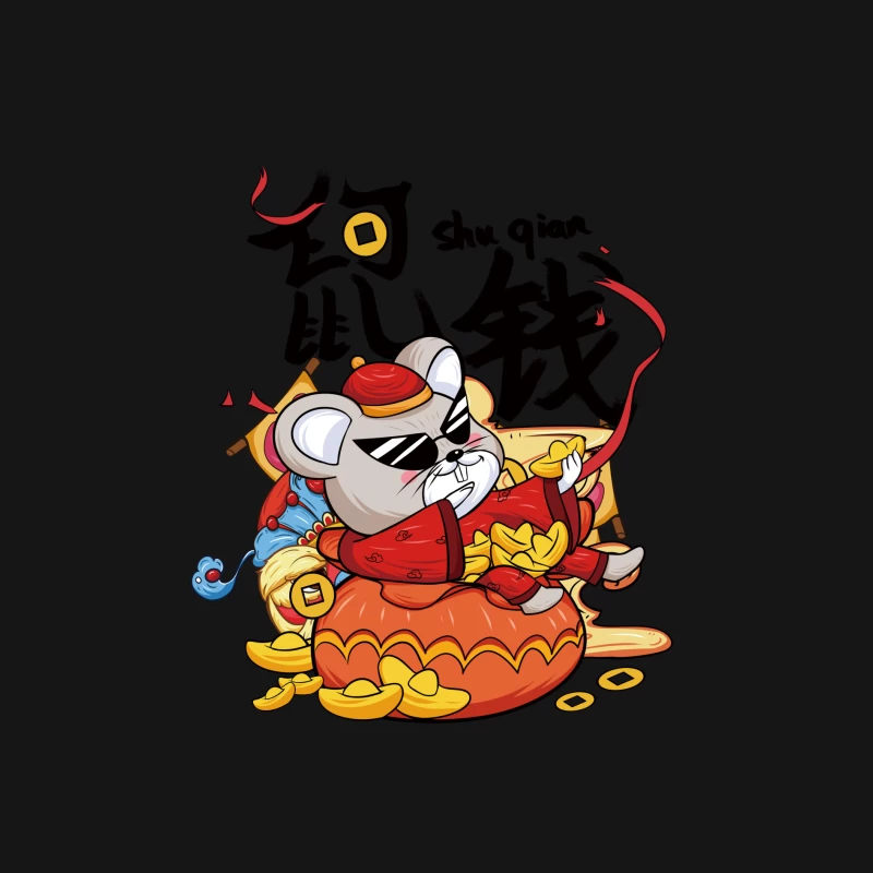 Reicher Hamster mit Goldmünzen Herren Langarm T-Shirt