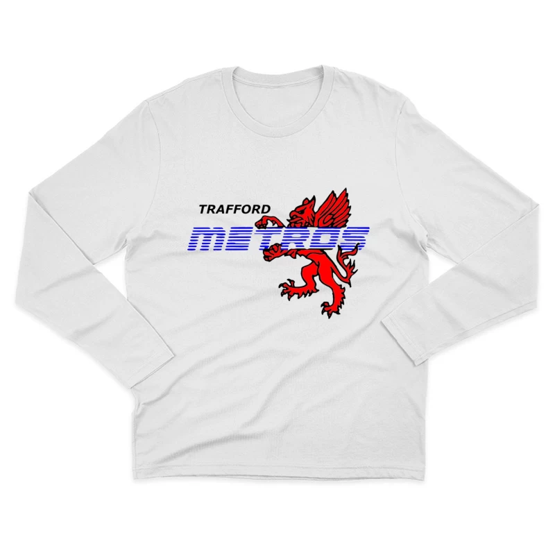 Trafford Metro Transit Logo with Red Heraldic Dragon Male Long Sleeve T-Shirt