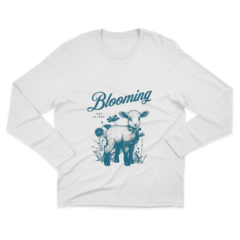 Blühendes Lamm mit Blumen Herren Langarm T-Shirt