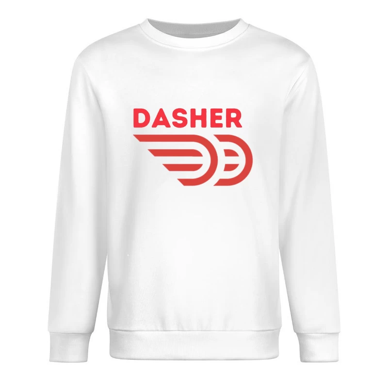 Red Minimalist Dasher Delivery Service Logo Male Pullover Sweatshirt