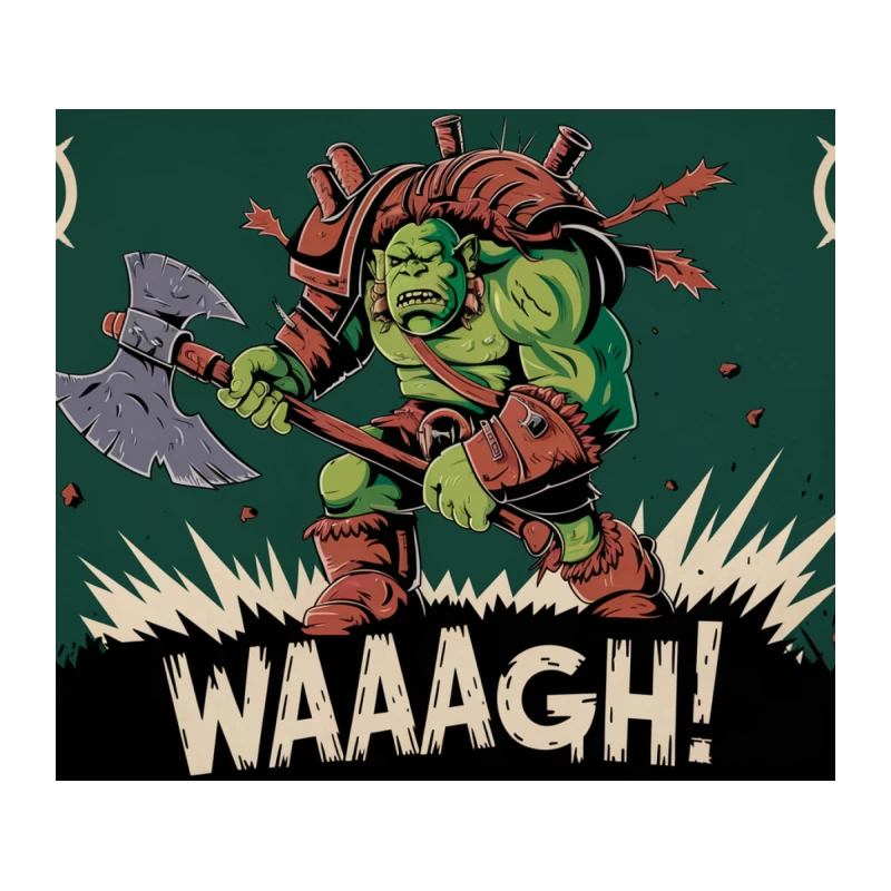 Warhammer 40k Ork Warrior's Battle Cry: Waaagh! Tapestry