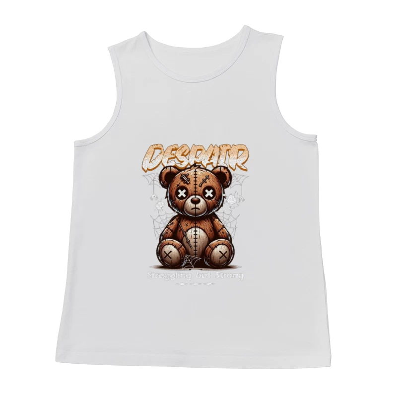 Gothic Stitched Teddy Bear with Despair Theme Male Tank Top