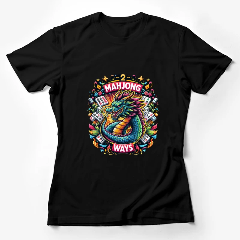 Majestic Dragon with Mahjong Tiles Female T-Shirt