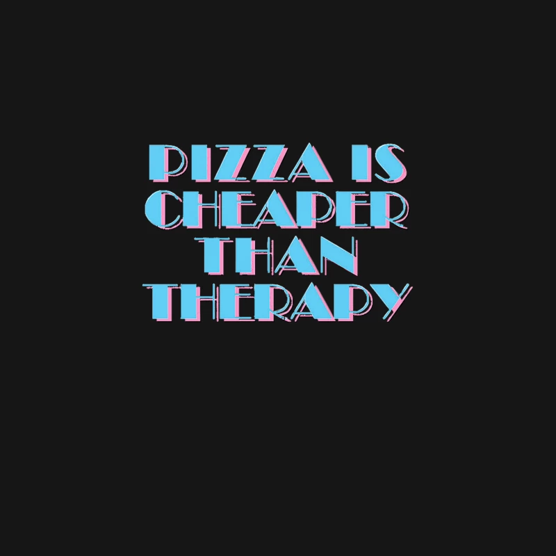 80s Styled Pizza Is Cheaper Than Therapy - Funny Slogan Design Desk Mat