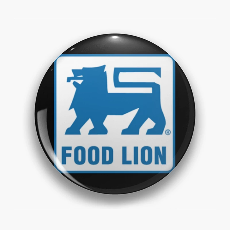 Food Lion Supermarket Chain Blue Logo with Lion Symbol Pin