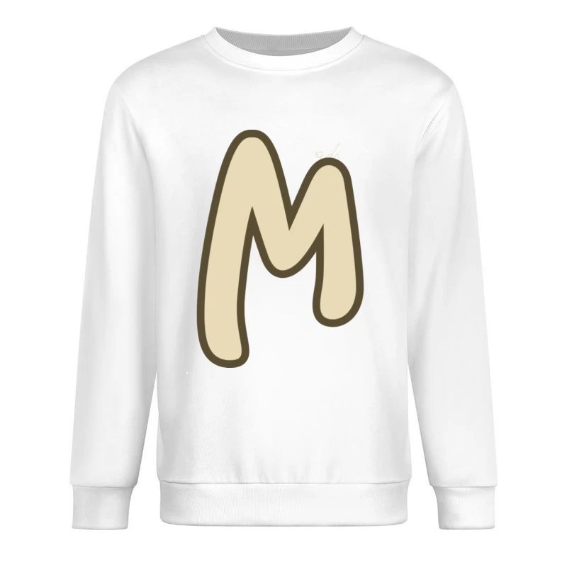 Beiger Buchstabe M Illustration Herren Pullover Sweatshirt