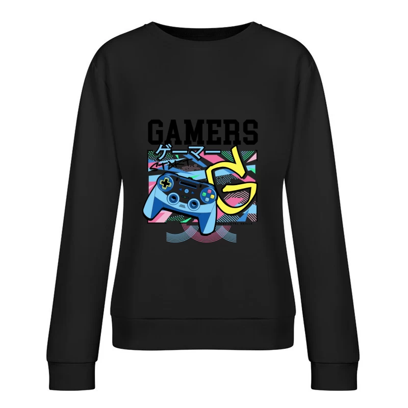 Retro Gamer Design mit Gamepad Damen Pullover Sweatshirt