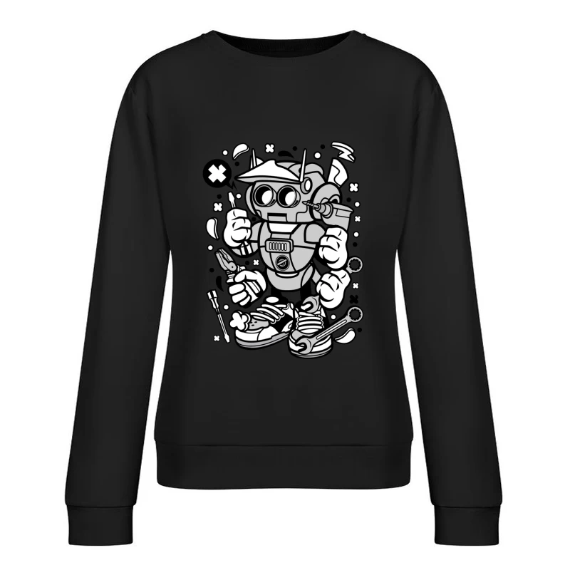 Robot bricoleur avec outils Femme Sweat-shirt à enfiler