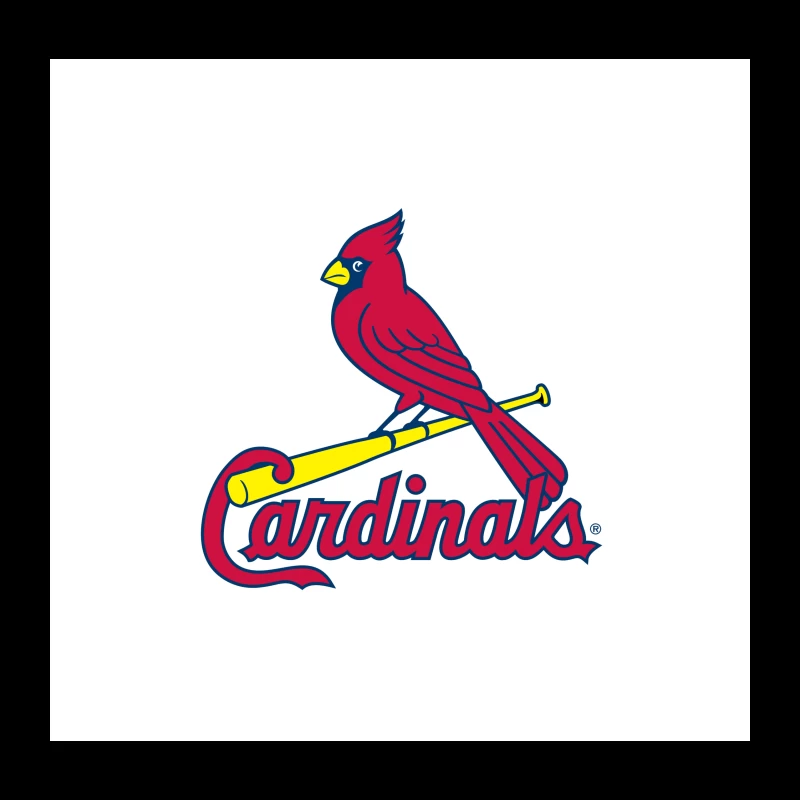 St. Louis Cardinals MLB Team Logo with Red Cardinal Mascot Throw Pillow