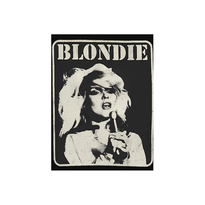 Vintage Black and White Blondie Band Promotional Poster Pin