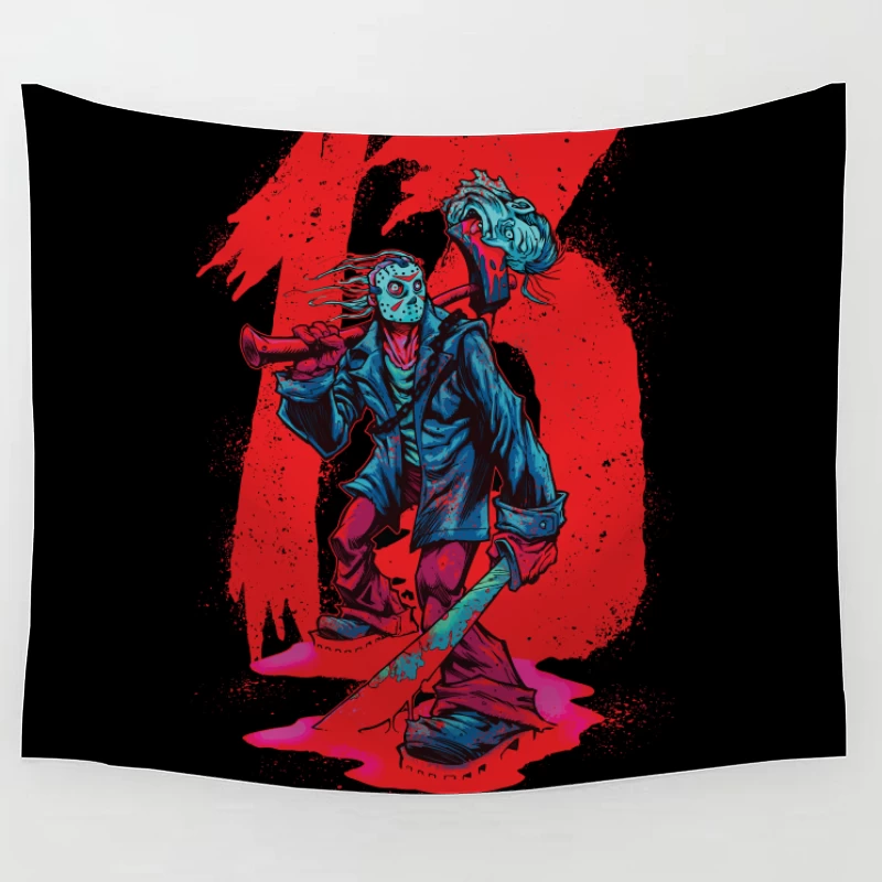 Horror Character Illustration Tapestry