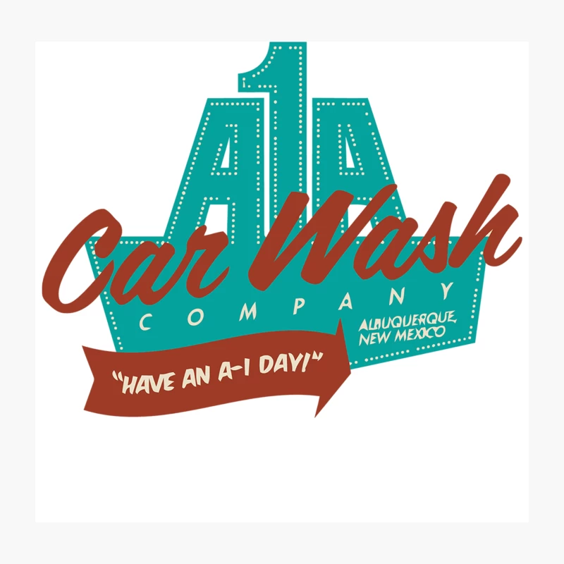 Retro Car Wash Logo for Albuquerque Company Throw Pillow