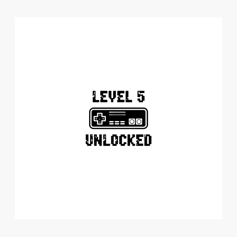 Retro Gaming Achievement: Level 5 Unlocked Throw Pillow