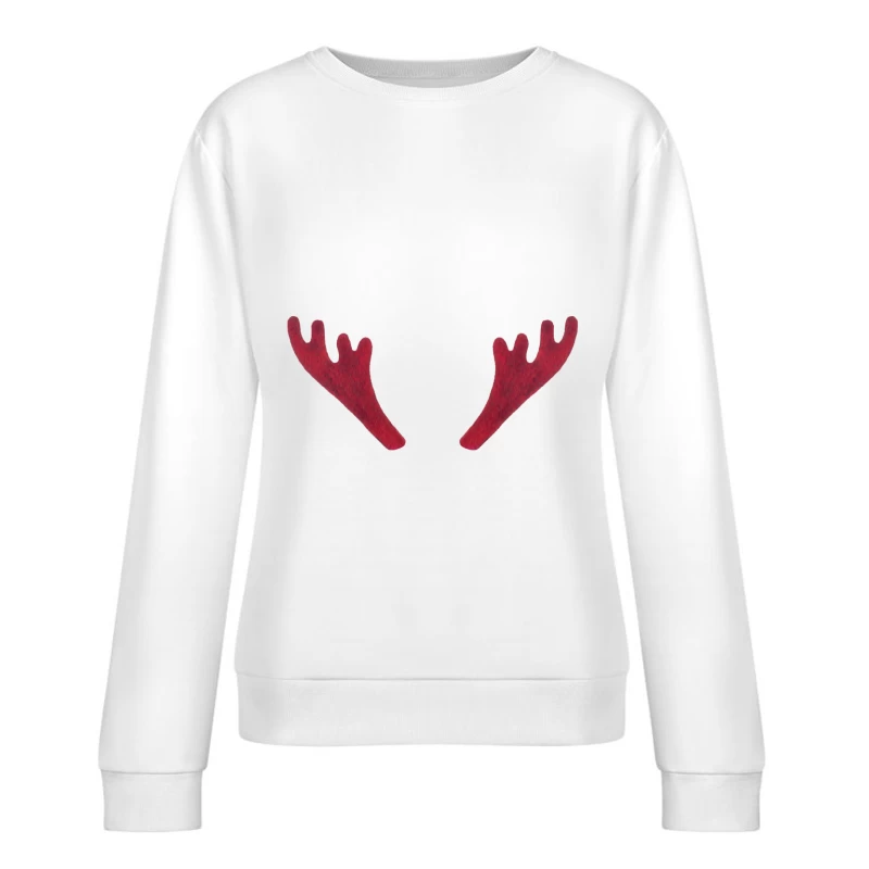 Cornes de Renne en Feutre Rouge Femme Sweat-shirt à enfiler