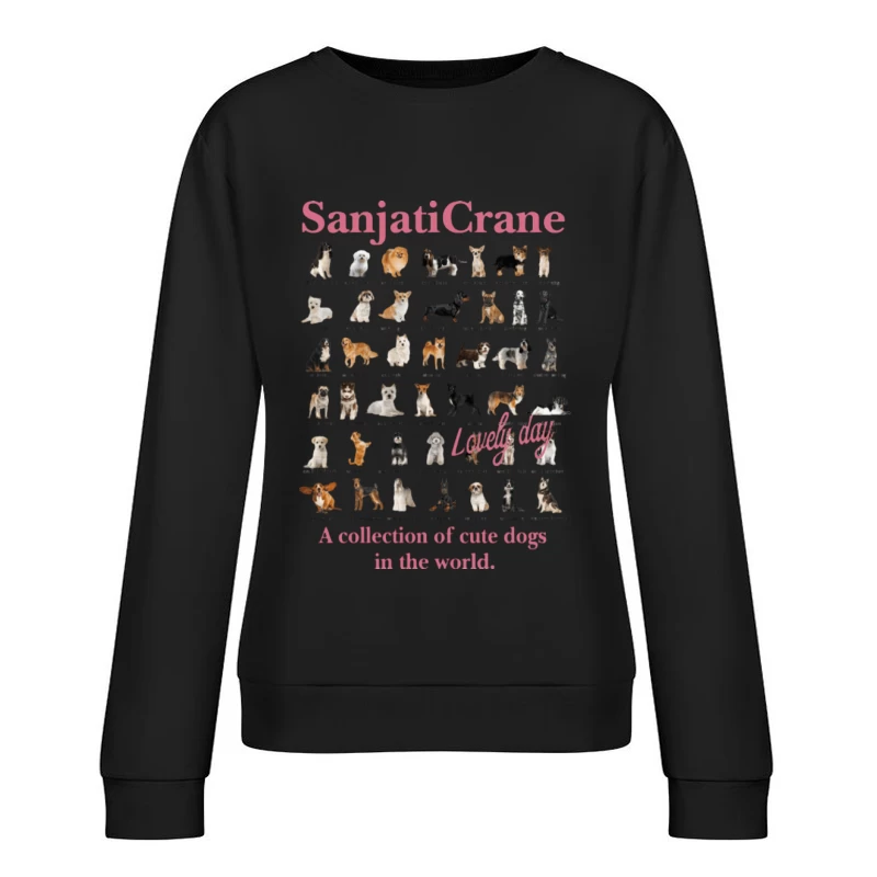 Sammlung süßer Hunde weltweit Damen Pullover Sweatshirt