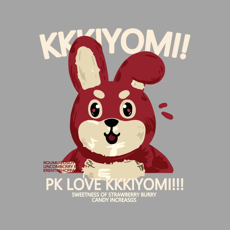 Niedlicher roter Hase mit Süßigkeiten Herren T-Shirt