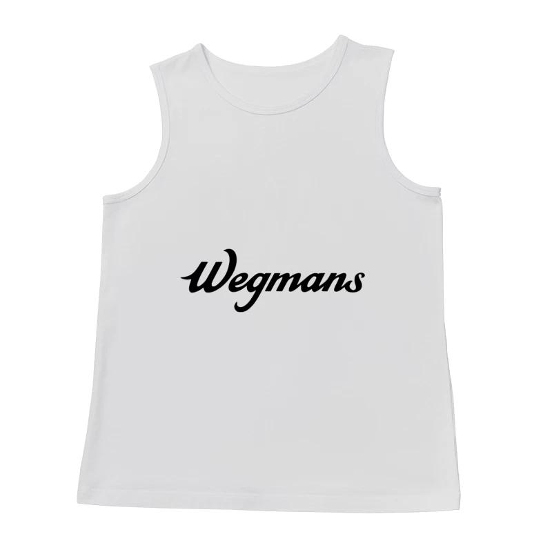 Wegmans Supermarket Chain Logo in Black Script Font Male Tank Top