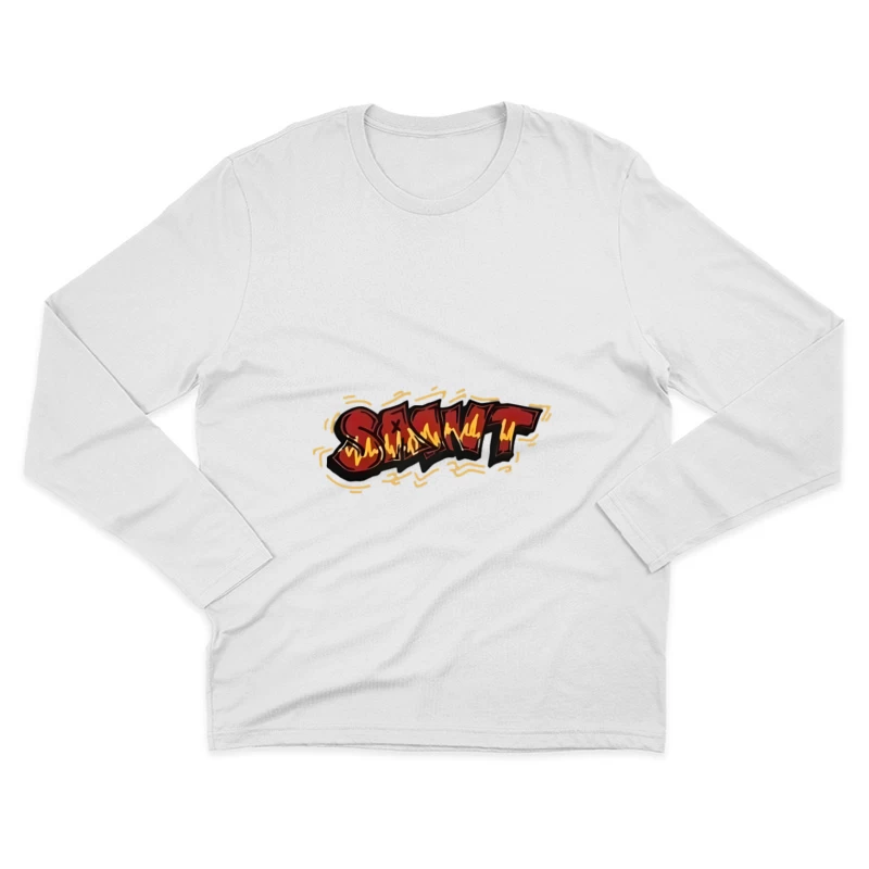Logo Graffiti en Feu Homme Manches Longues T-Shirt