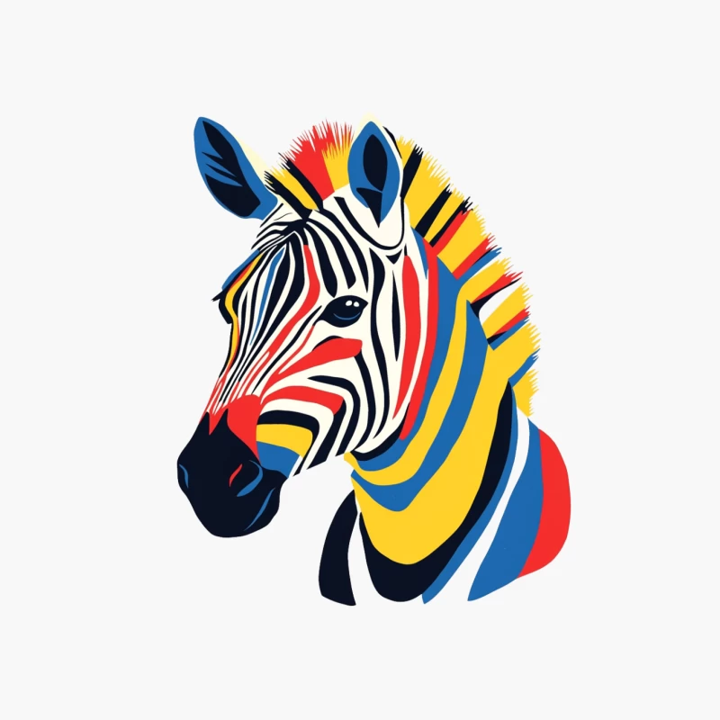 Colorful Abstract Zebra Pop Art Cotton Tote Bag