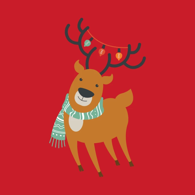Renne de Noël avec guirlande et écharpe Femme Sweat à capuche