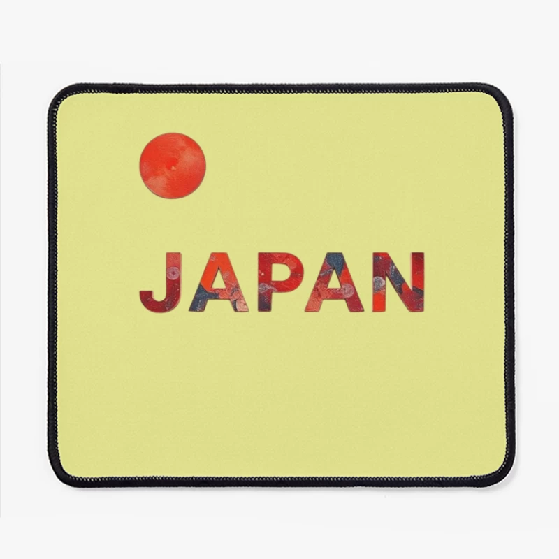 Minimalist Japanese Flag Design with Typography Mouse Pad