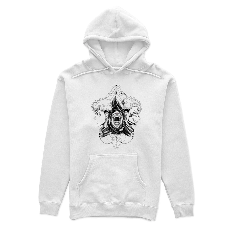 Schwarze Anime-Silhouette mit Dämon Damen Pullover Hoodie