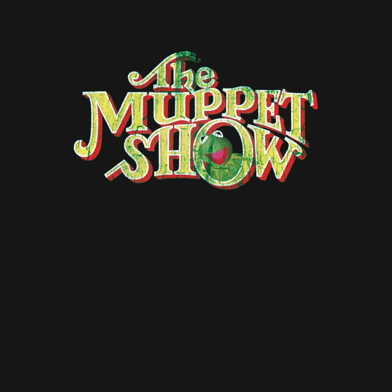 Vintage Logo Design of The Muppet Show with Green Frog Character Female Long Sleeve T-Shirt