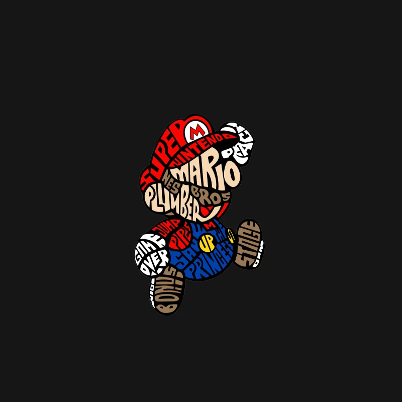 Typografie Mario Kunst Herren Langarm T-Shirt