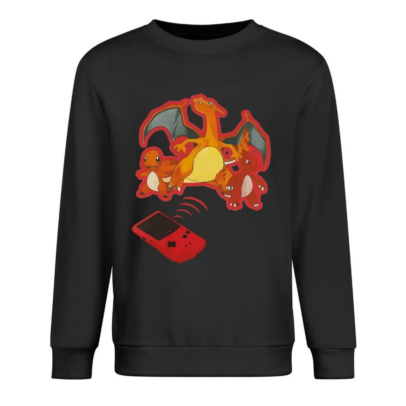 Charmander Entwicklung mit Pokédex Herren Pullover Sweatshirt