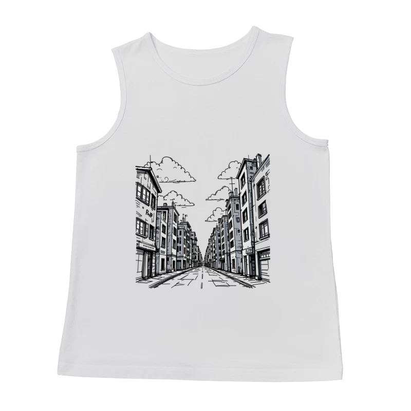 Monochrome Cityscape with Urban Architecture Male Tank Top