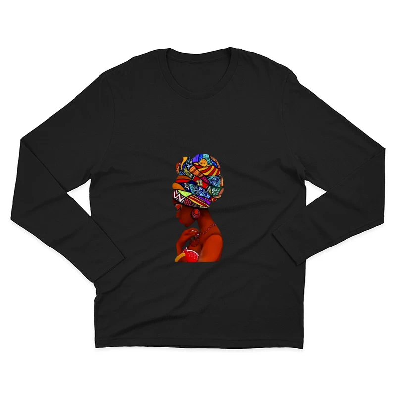 Frau mit traditionellem Kopftuch Herren Langarm T-Shirt